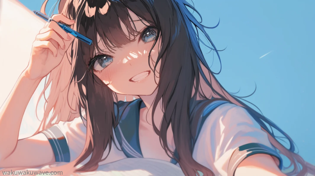 illust-Logarithmic calculation-girl3