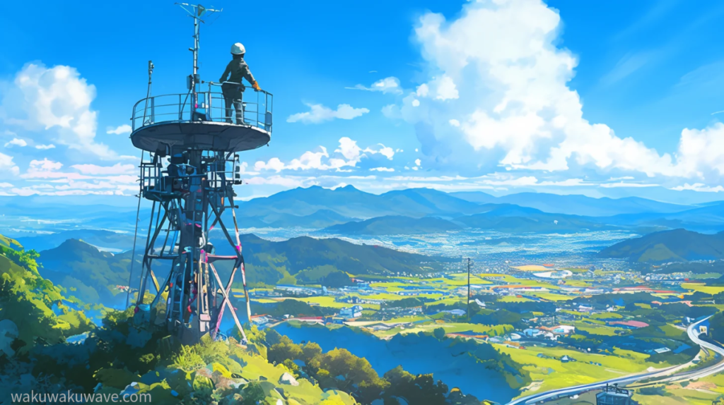 illust-View from the top of the transmission tower