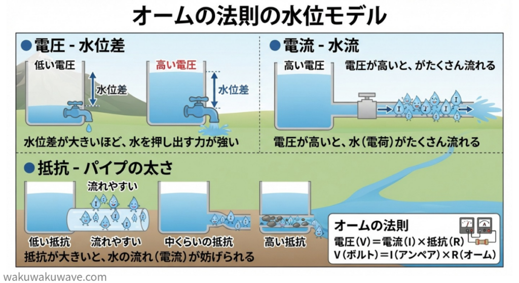 figure-Water-level model of Ohm's law