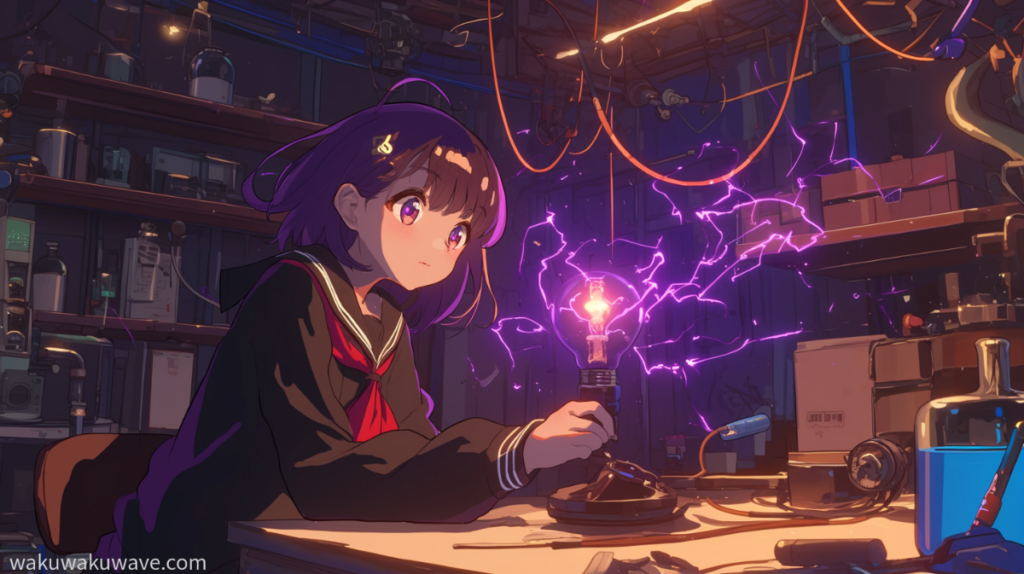 illust-A girl conducting a power generation experiment2