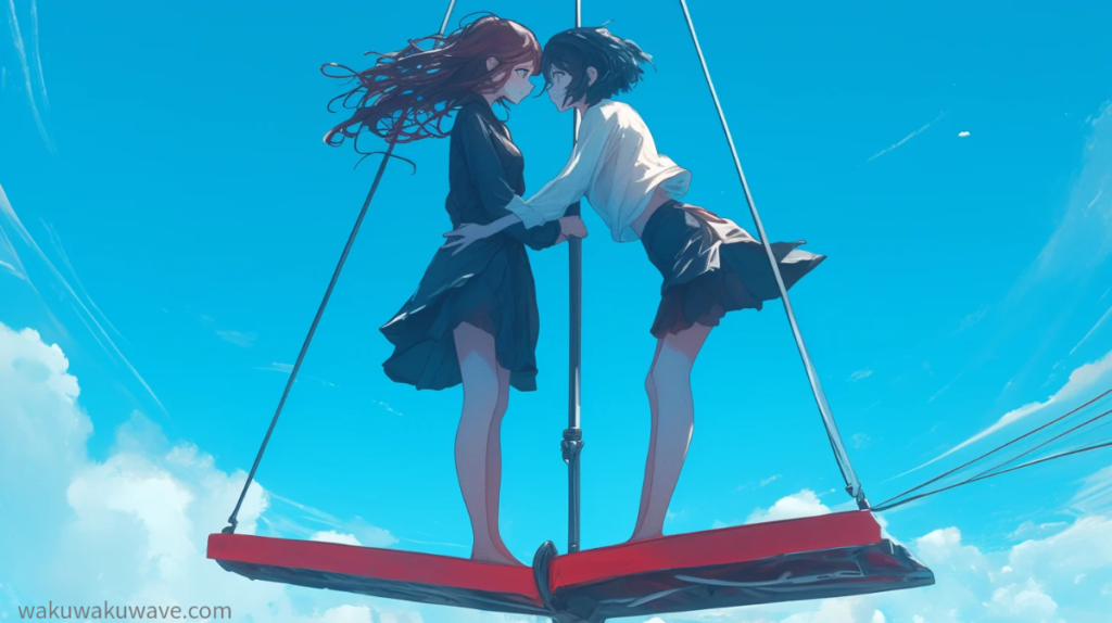 illust-balanced seesaw girl