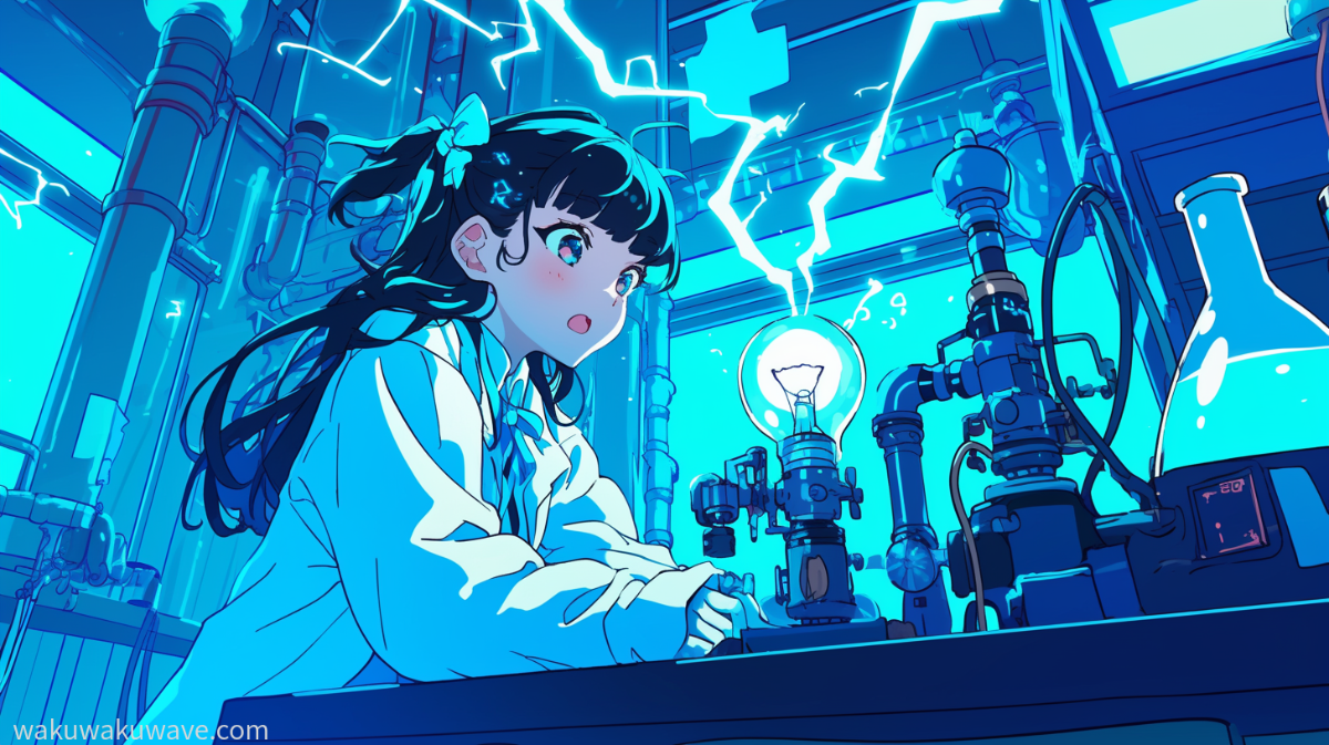 illust-A girl conducting a power generation experiment1