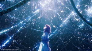 illust-A girl standing in a forest of cables